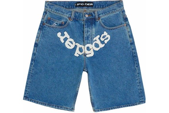 Sp5der-OG-Logo-Denim-Short-Blue-Denim Sp5der OG Logo Denim Short