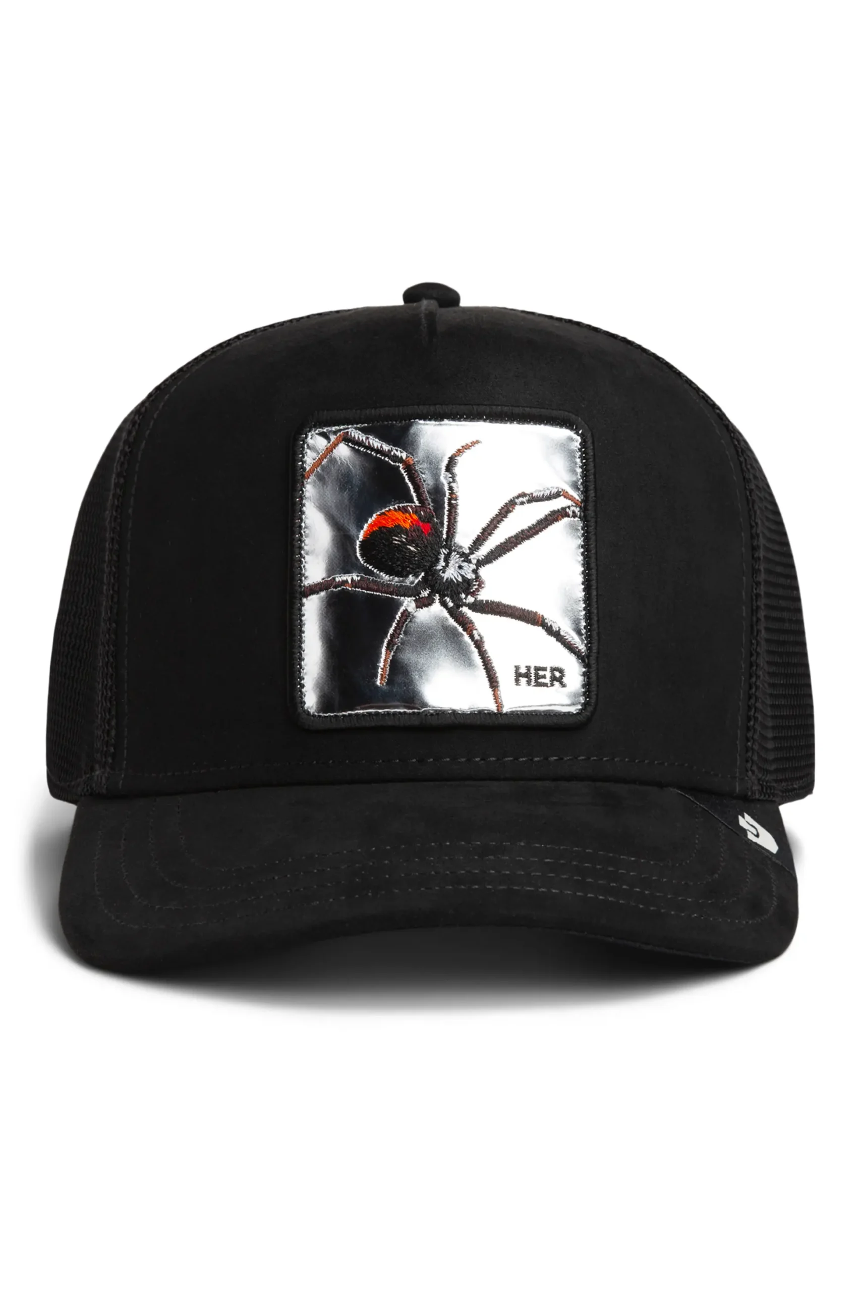 Silver Spider Patch Snapback Trucker Hat Silver Spider Patch Snapback Trucker Hat
