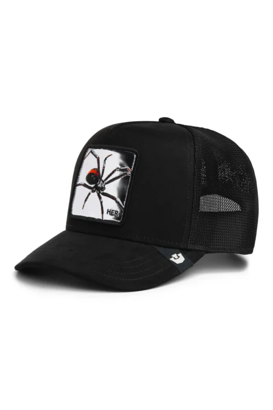 Silver Spider Patch Snapback Trucker Hat